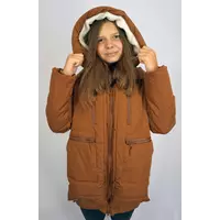 Купить куртка женская молодежная стильная коричневого цвета
